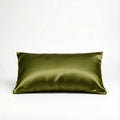 Paire Taie d'oreiller en soie de murier — Vert olive