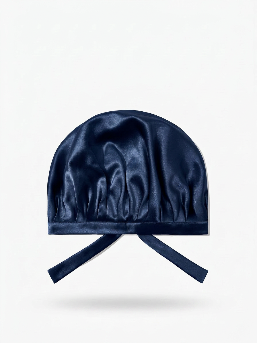 Bonnet en soie de murier — Bleu Marine