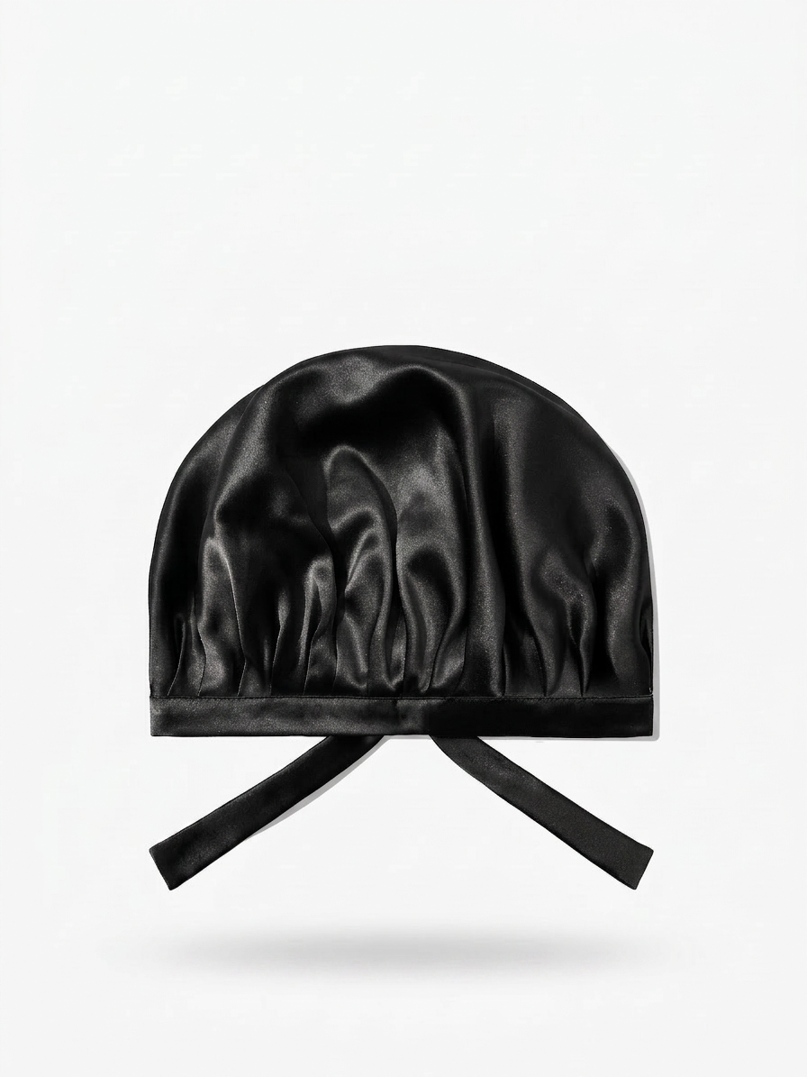 Bonnet en soie de murier — Noir Intense